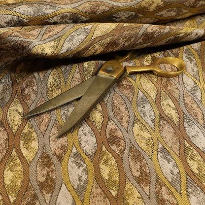 Jangwa Modern Two Tone Stripe Pattern Upholstery Curtains Gold Silver Colour Fabric CTR-632 - Made To Measure Curtains