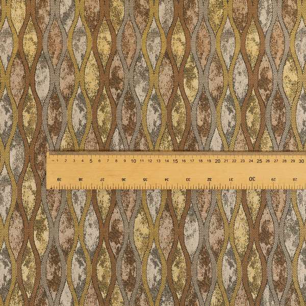 Jangwa Modern Two Tone Stripe Pattern Upholstery Curtains Gold Silver Colour Fabric CTR-632 - Roman Blinds