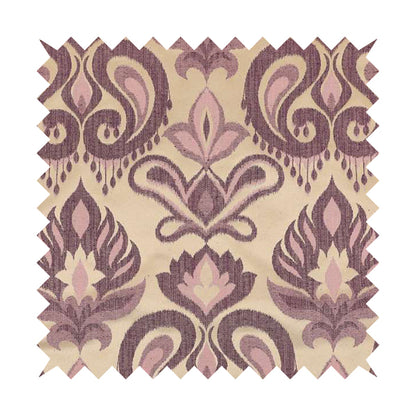 Menuett Floral Damask Pattern Upholstery Curtain Furnishing Fabric In Purple CTR-646 - Made To Measure Curtains