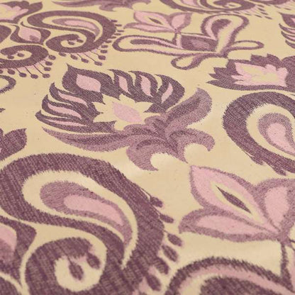 Menuett Floral Damask Pattern Upholstery Curtain Furnishing Fabric In Purple CTR-646 - Roman Blinds