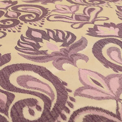Menuett Floral Damask Pattern Upholstery Curtain Furnishing Fabric In Purple CTR-646