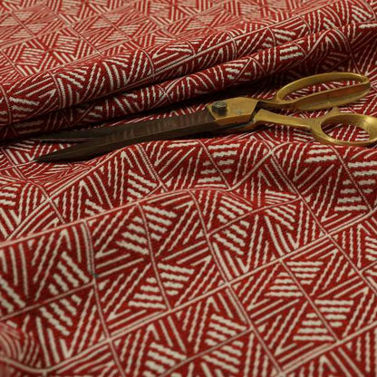 Act Semi Plain Pattern Chenille Textured Red Colour Curtain Upholstery Fabric CTR-655 - Roman Blinds