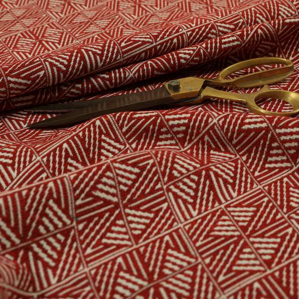 Act Semi Plain Pattern Chenille Textured Red Colour Curtain Upholstery Fabric CTR-655 - Made To Measure Curtains