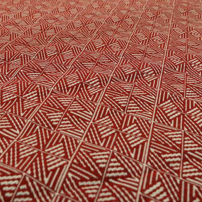 Act Semi Plain Pattern Chenille Textured Red Colour Curtain Upholstery Fabric CTR-655