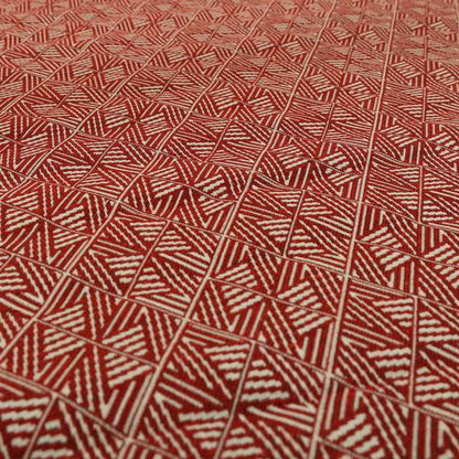 Act Semi Plain Pattern Chenille Textured Red Colour Curtain Upholstery Fabric CTR-655 - Handmade Cushions