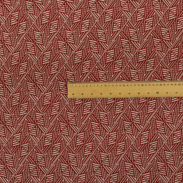Act Semi Plain Pattern Chenille Textured Red Colour Curtain Upholstery Fabric CTR-655