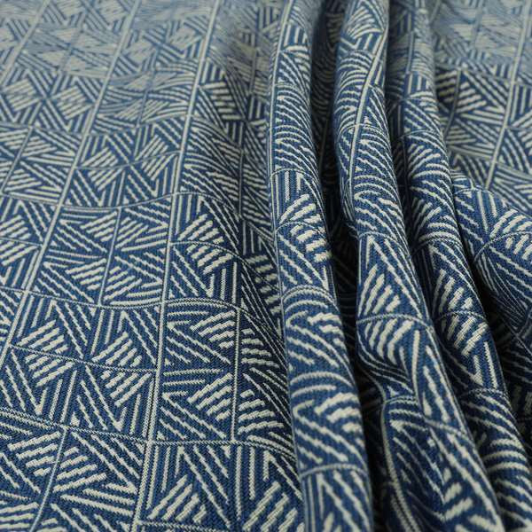 Act Semi Plain Pattern Chenille Textured Blue Colour Curtain Upholstery Fabric CTR-658 - Handmade Cushions