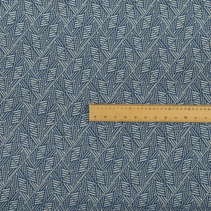 Act Semi Plain Pattern Chenille Textured Blue Colour Curtain Upholstery Fabric CTR-658 - Made To Measure Curtains