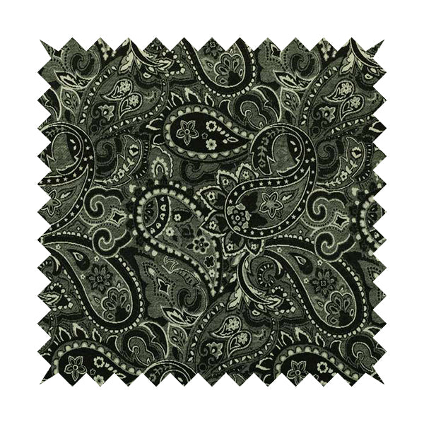 Bruges Life Paisley Pattern Black Chenille Upholstery Curtain Fabric CTR-661 - Handmade Cushions