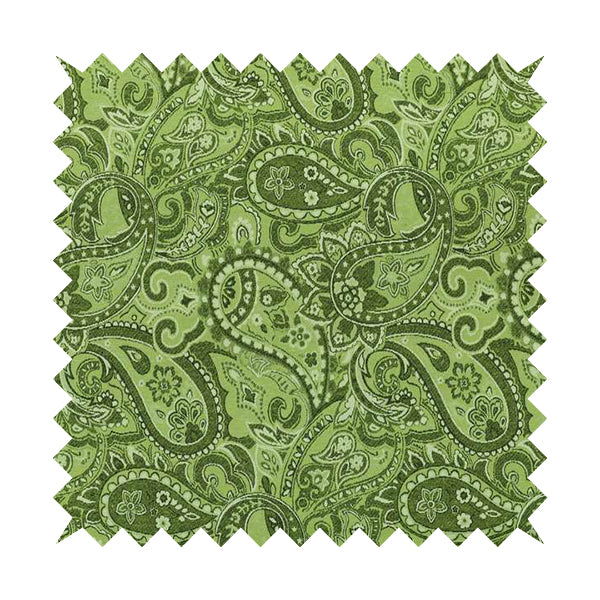 Free Worldwide Delivery Furnishing Fabric deals Furnishing Fabric New Paisley Pattern Green Chenille Upholstery Curtain Fabric - Sold By 1 Metre