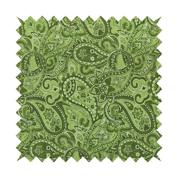 Bruges Life Paisley Pattern Green Chenille Upholstery Curtain Fabric CTR-662 - Handmade Cushions