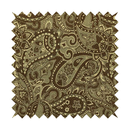 Bruges Life Paisley Pattern Brown Chenille Upholstery Curtain Fabric CTR-664 - Handmade Cushions