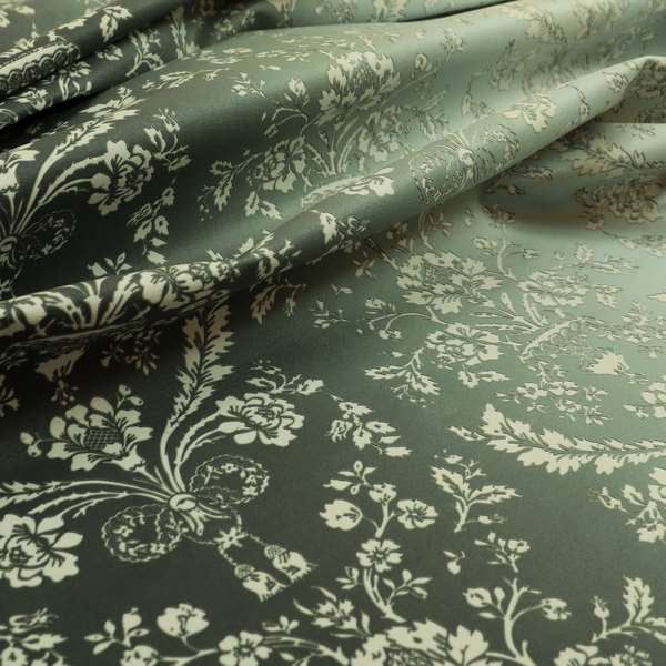 Freedom Printed Velvet Fabric Collection Damask Pattern Grey Colour Upholstery Fabric CTR-67 - Made To Measure Curtains