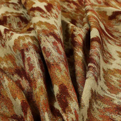 Bruges Stripe Zig Zag Striped Chevron Orange Red Chenille Jacquard Upholstery Fabrics CTR-675 - Handmade Cushions