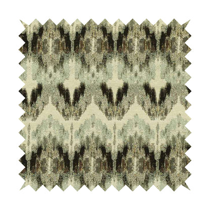 Bruges Stripe Zig Zag Chevron Black White Chenille Jacquard Upholstery Fabrics CTR-676 - Roman Blinds