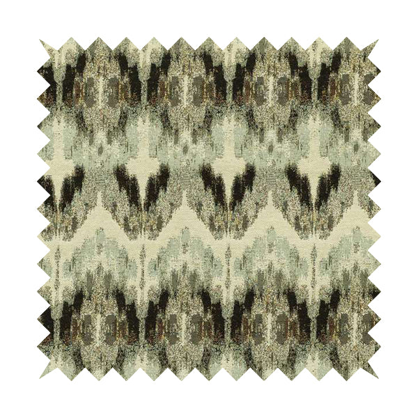 Bruges Stripe Zig Zag Chevron Black White Chenille Jacquard Upholstery Fabrics CTR-676 - Made To Measure Curtains