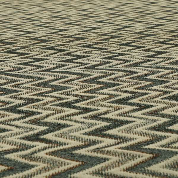Bruges Stripe Chevron Pattern Blue Chenille Quality Jacquard Upholstery Fabrics CTR-680 - Roman Blinds
