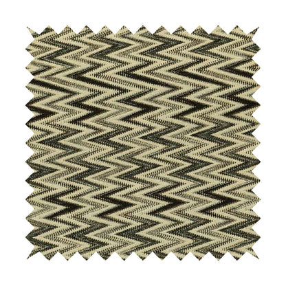 Bruges Stripe Chevron Modern Pattern Black Chenille Quality Jacquard Upholstery Fabric CTR-681 - Handmade Cushions