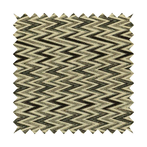 Bruges Stripe Chevron Modern Pattern Black Chenille Quality Jacquard Upholstery Fabric CTR-681 - Made To Measure Curtains