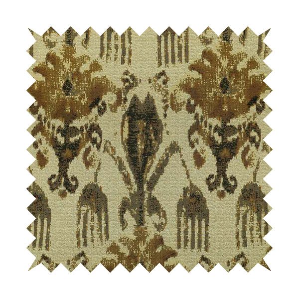 Bruges Life Traditional Pattern Beige Golden Chenille Jacquard Upholstery Fabrics CTR-685 - Roman Blinds