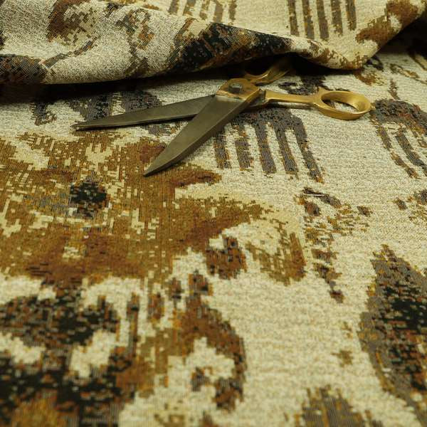 Bruges Life Traditional Pattern Beige Golden Chenille Jacquard Upholstery Fabrics CTR-685 - Roman Blinds