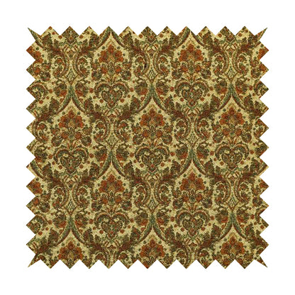 Bruges Modern Floral Damask Pattern Beige Orange Red Upholstery Fabrics CTR-688 - Handmade Cushions