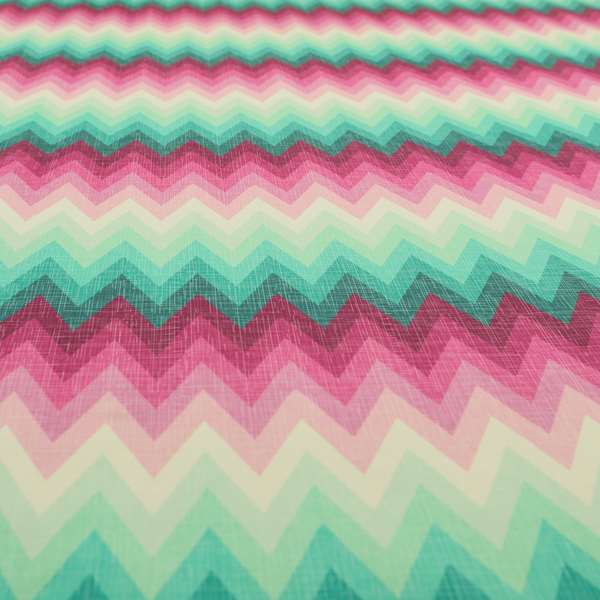 Freedom Printed Velvet Fabric Collection Chevron Striped Pink Blue Green Colour Upholstery Fabric CTR-69 - Handmade Cushions