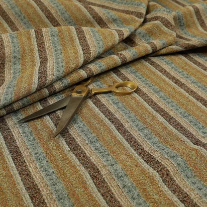 Bruges Stripe Vertical Striped Pattern Yellow Blue Red Colour Jacquard Upholstery Fabrics CTR-693 - Roman Blinds