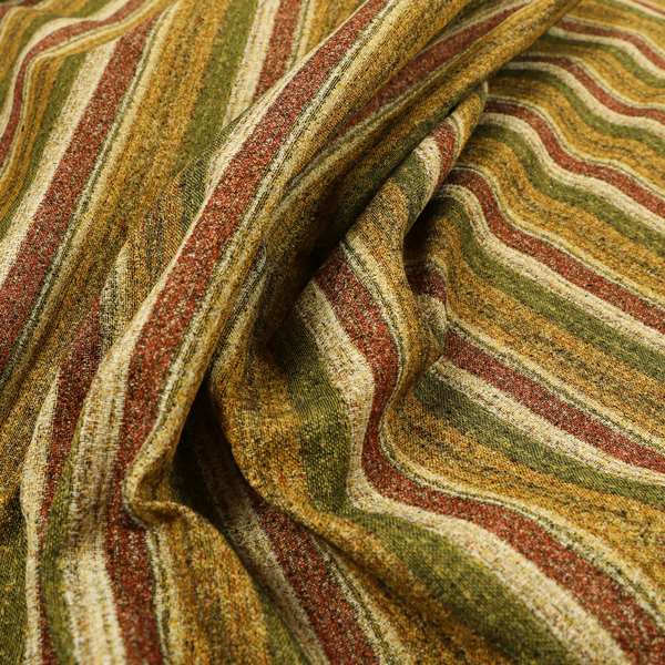 Bruges Stripe Vertical Striped Pattern Green Red Yellow Colour Jacquard Upholstery Fabrics CTR-694 - Roman Blinds