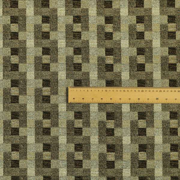 Bruges Stripe Geometric Square Pattern Grey Black Colour Upholstery Fabrics CTR-701 - Handmade Cushions