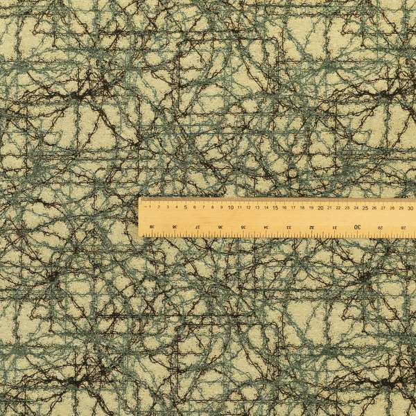Bruges Modern Jacquard Tapestry Barbed Wire Pattern Blue Beige Chenille Upholstery Fabrics CTR-703 - Roman Blinds