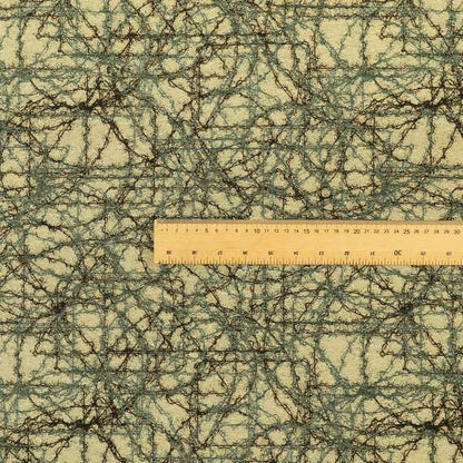 Bruges Modern Jacquard Tapestry Barbed Wire Pattern Blue Beige Chenille Upholstery Fabrics CTR-703 - Made To Measure Curtains