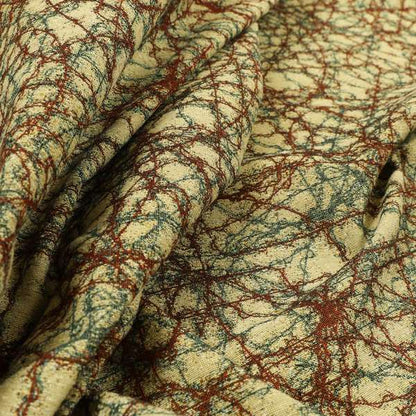 Bruges Modern Jacquard Tapestry Barbed Wire Pattern Red Beige Chenille Upholstery Fabrics CTR-704 - Handmade Cushions