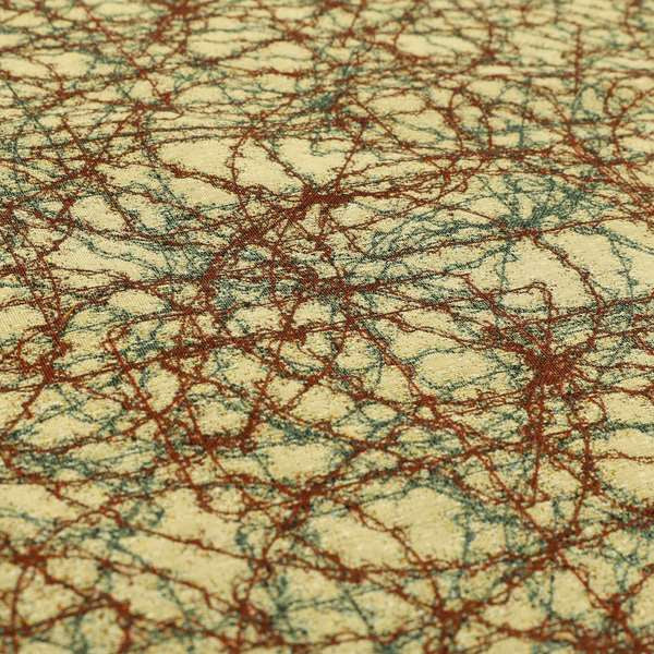 Bruges Modern Jacquard Tapestry Barbed Wire Pattern Red Beige Chenille Upholstery Fabrics CTR-704