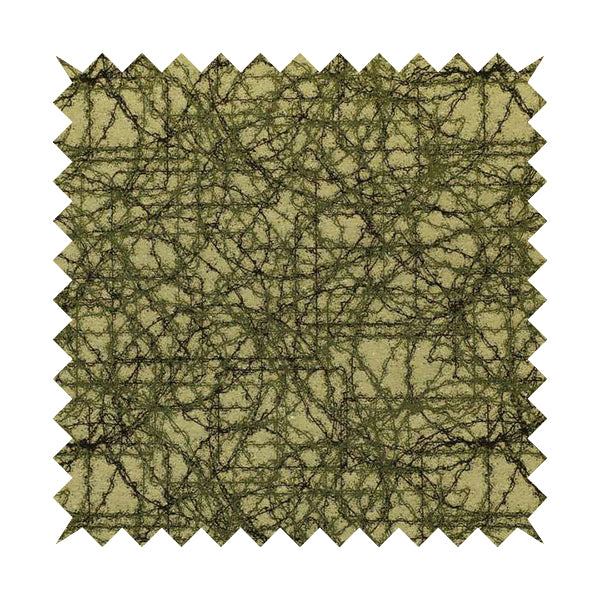 Bruges Modern Jacquard Tapestry Barbed Wire Pattern Green Beige Chenille Upholstery Fabric CTR-705 - Roman Blinds