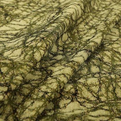 Bruges Modern Jacquard Tapestry Barbed Wire Pattern Green Beige Chenille Upholstery Fabric CTR-705 - Roman Blinds