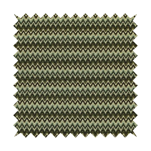 Bruges Stripe Tapestry Chevron Pattern Green Blue Colour Chenille Upholstery Fabrics CTR-706 - Roman Blinds