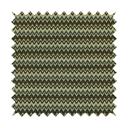 Bruges Stripe Tapestry Chevron Pattern Green Blue Colour Chenille Upholstery Fabrics CTR-706 - Made To Measure Curtains