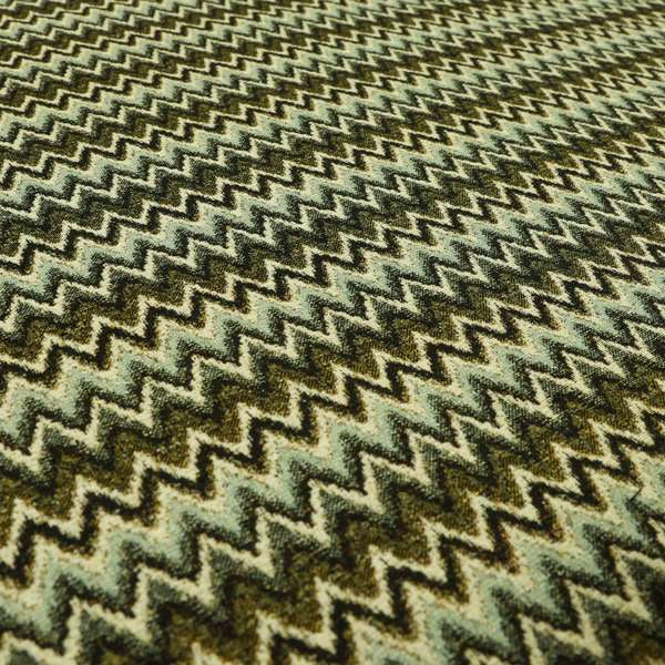 Bruges Stripe Tapestry Chevron Pattern Green Blue Colour Chenille Upholstery Fabrics CTR-706 - Handmade Cushions