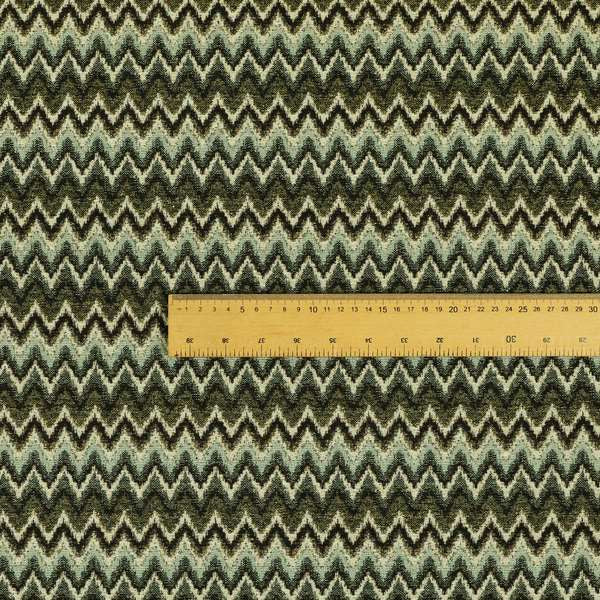 Bruges Stripe Tapestry Chevron Pattern Green Blue Colour Chenille Upholstery Fabrics CTR-706 - Handmade Cushions