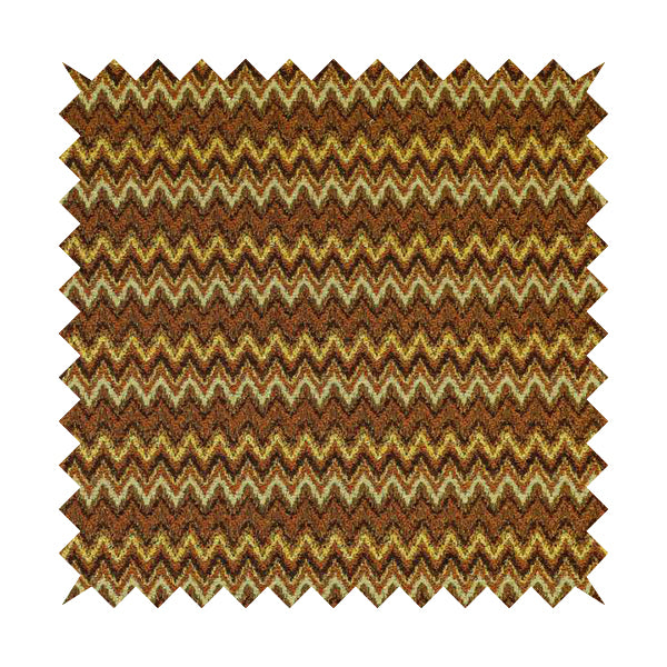 Bruges Stripe Tapestry Chevron Pattern Orange Red Colour Chenille Upholstery Fabrics CTR-707 - Made To Measure Curtains