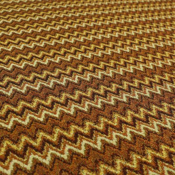 Bruges Stripe Tapestry Chevron Pattern Orange Red Colour Chenille Upholstery Fabrics CTR-707 - Handmade Cushions