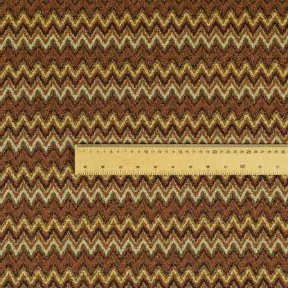 Bruges Stripe Tapestry Chevron Pattern Orange Red Colour Chenille Upholstery Fabrics CTR-707 - Handmade Cushions