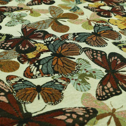 Bruges Life Colourful All Over Butterfly Pattern Jacquard Chenille Upholstery Fabrics CTR-708 - Roman Blinds