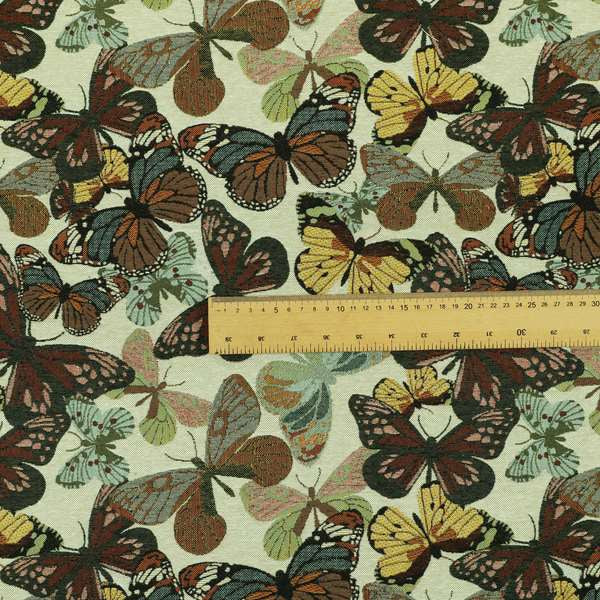 Bruges Life Colourful All Over Butterfly Pattern Jacquard Chenille Upholstery Fabrics CTR-708