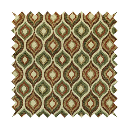 Bruges Life Tuilp Onion Eye Lid Pattern Red Green Orange Jacquard Upholstery Fabric CTR-713 - Roman Blinds