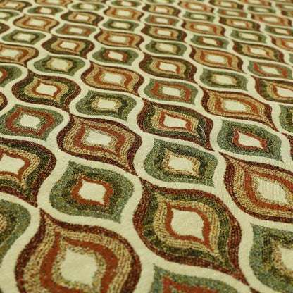 Bruges Life Tuilp Onion Eye Lid Pattern Red Green Orange Jacquard Upholstery Fabric CTR-713