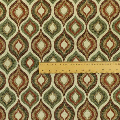 Bruges Life Tuilp Onion Eye Lid Pattern Red Green Orange Jacquard Upholstery Fabric CTR-713 - Roman Blinds