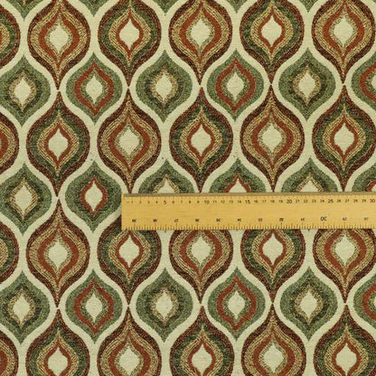 Bruges Life Tuilp Onion Eye Lid Pattern Red Green Orange Jacquard Upholstery Fabric CTR-713 - Made To Measure Curtains