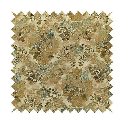 Bruges Life All Over Floral Damask Beige Colour Chenille Jacquard Upholstery Fabrics CTR-720 - Roman Blinds
